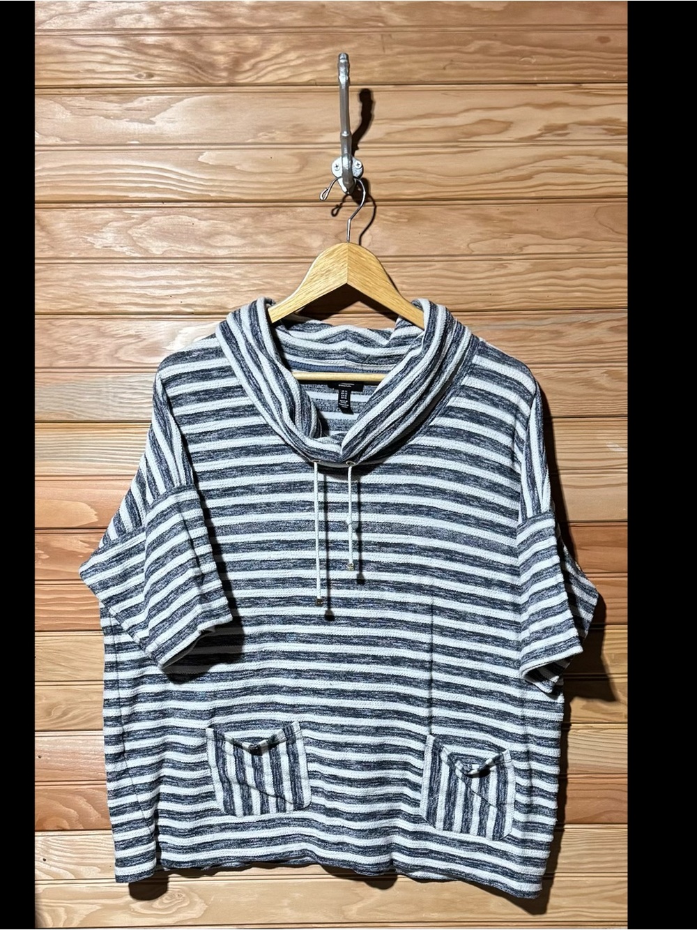 Jones New York Striped Knit Top - Blue & White